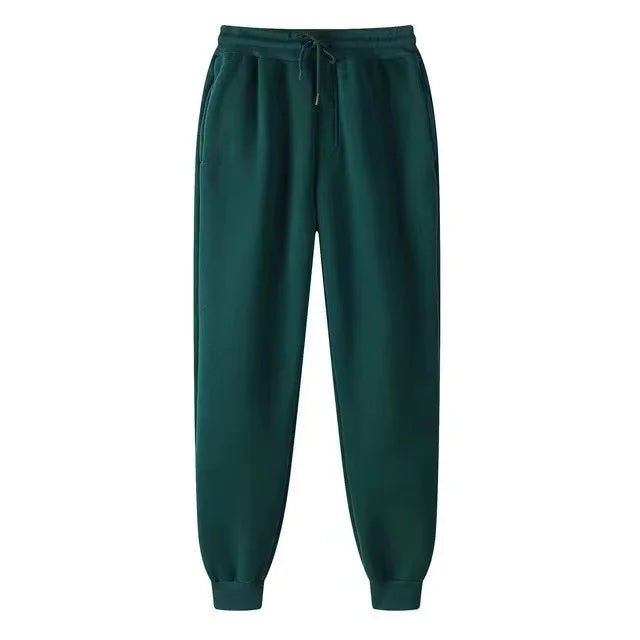 Men's Casual Sweatpants Fleece Sports Pants Unisex Fashion Solid Loose Trousers Streetwear Autumn Winter Jogging Fitness Pants