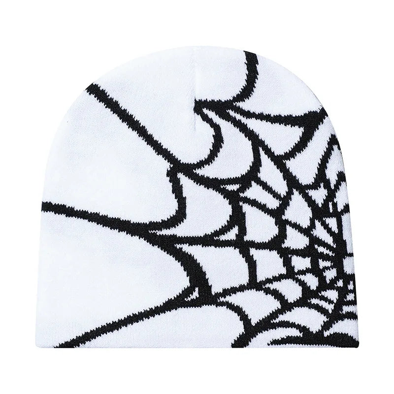 New Colorful Y2K Gothic Spider Pattern Wool Accrylic Knitted Hat Women Beanie Winter Warm Beanies Casual Skullies Outdoor Cap