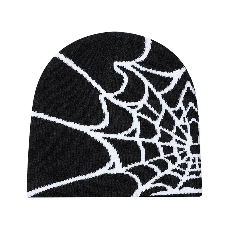 New Colorful Y2K Gothic Spider Pattern Wool Accrylic Knitted Hat Women Beanie Winter Warm Beanies Casual Skullies Outdoor Cap