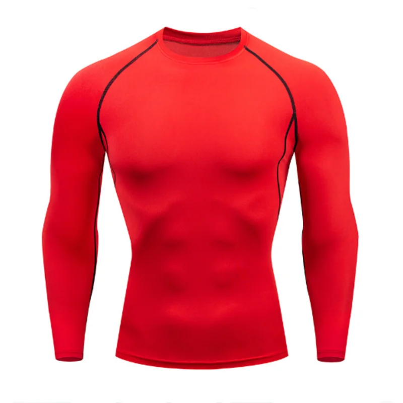 New Men Sport T-shirt Quick Dry Bodybuilding Running Shirt Long Sleeve Compression Top Gym T Shirt Men Fitness Tight Rashgard