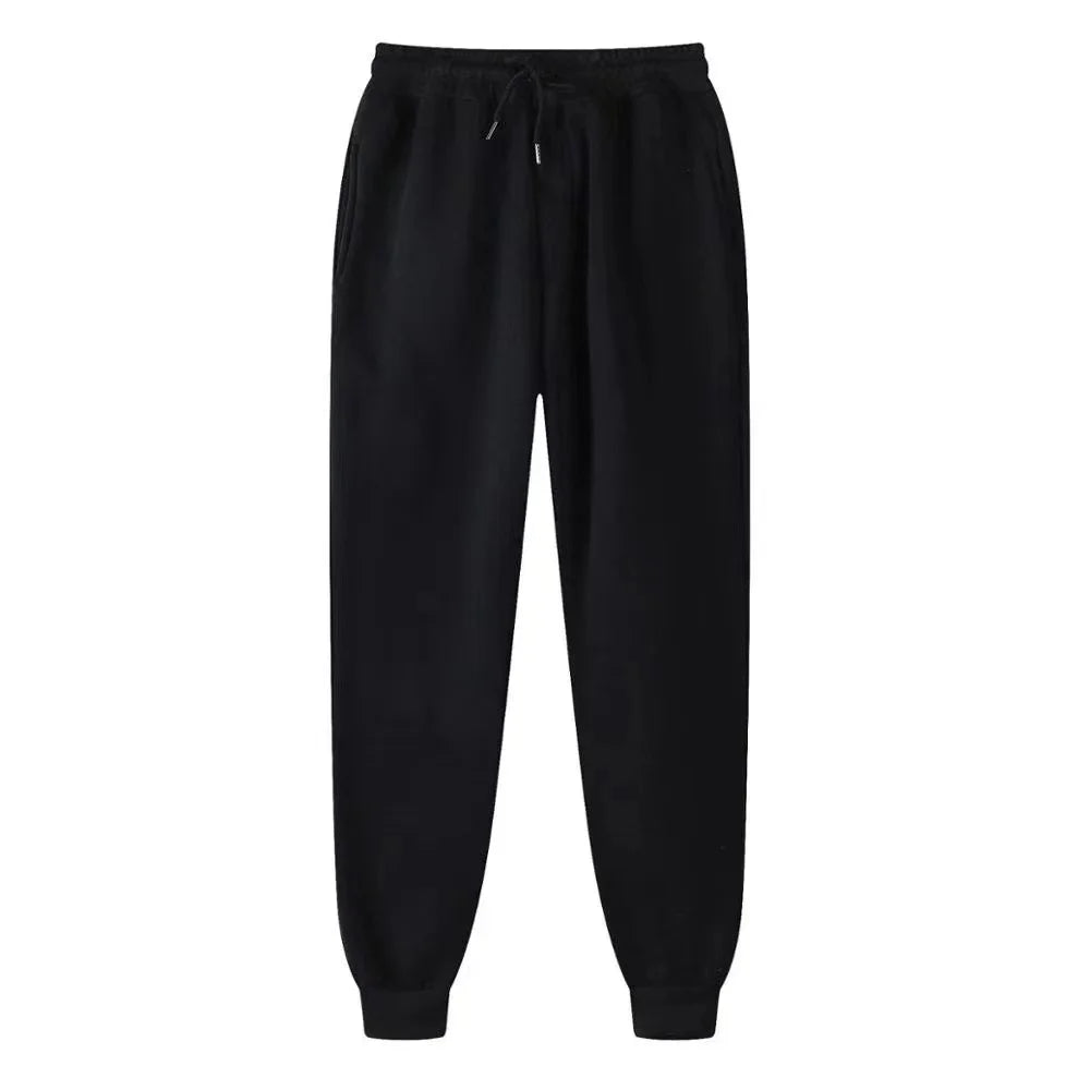 Men's Casual Sweatpants Fleece Sports Pants Unisex Fashion Solid Loose Trousers Streetwear Autumn Winter Jogging Fitness Pants