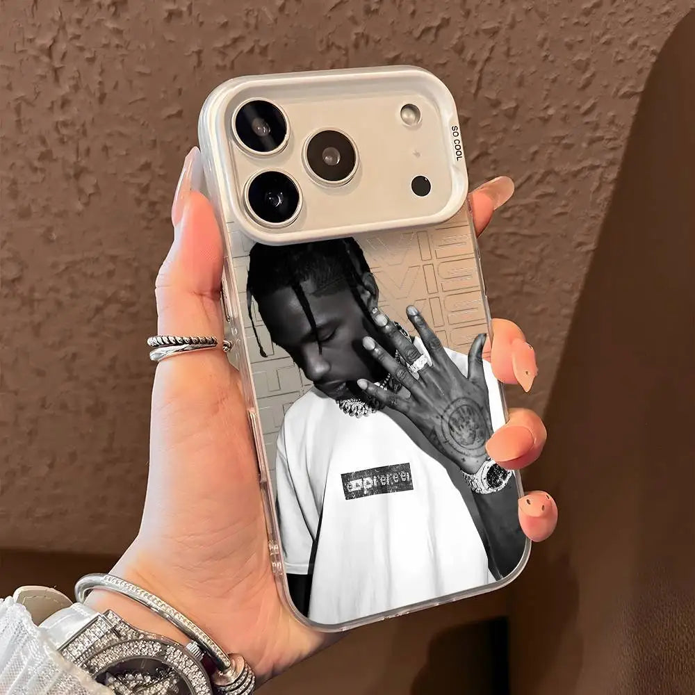 T-Travis S-ScottS Singer Phone Case For IPhone 17 16 15 14 13 12 11 Pro Max Air Multicolor Matte Laser Metallic Aurora Funda