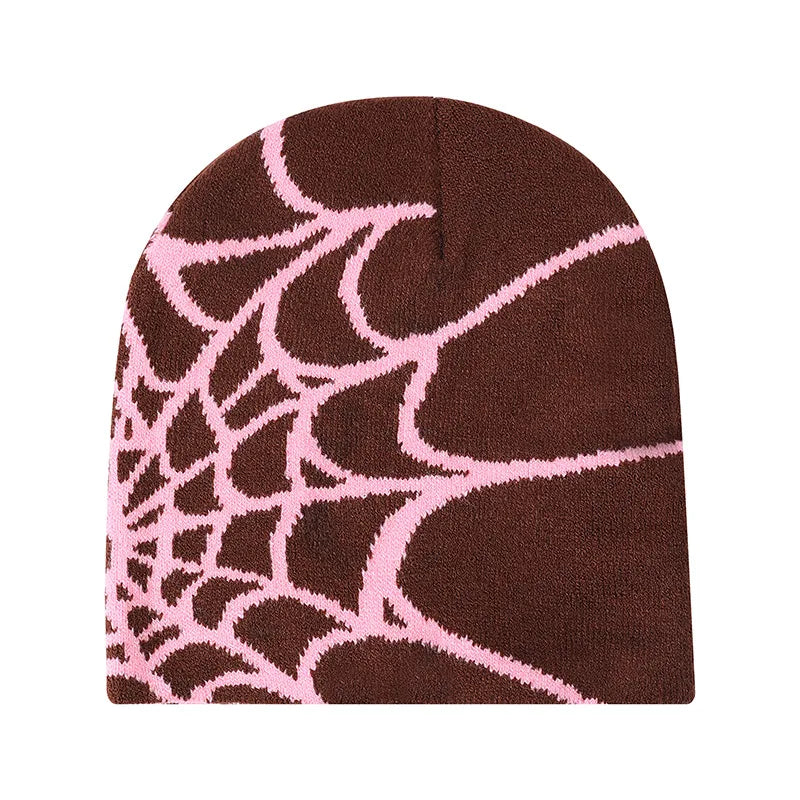 New Colorful Y2K Gothic Spider Pattern Wool Accrylic Knitted Hat Women Beanie Winter Warm Beanies Casual Skullies Outdoor Cap