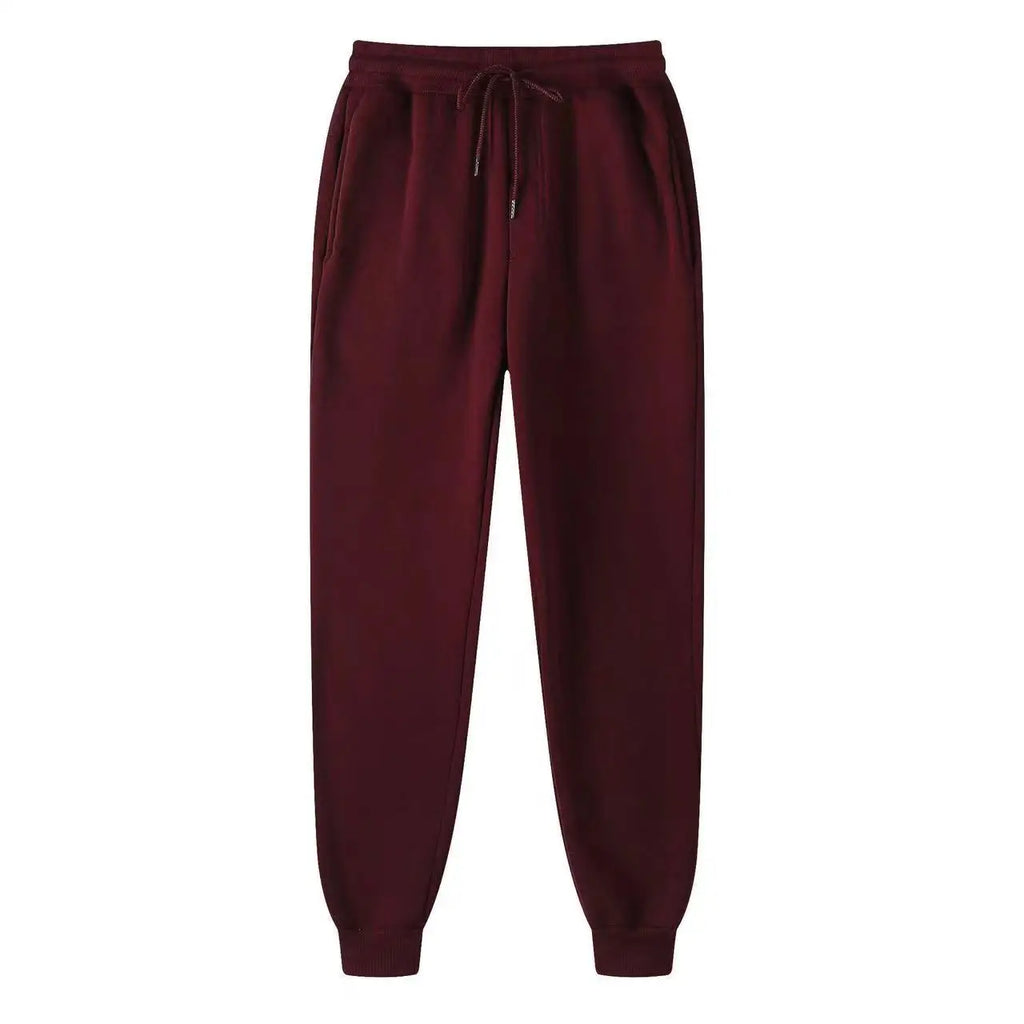 Men's Casual Sweatpants Fleece Sports Pants Unisex Fashion Solid Loose Trousers Streetwear Autumn Winter Jogging Fitness Pants