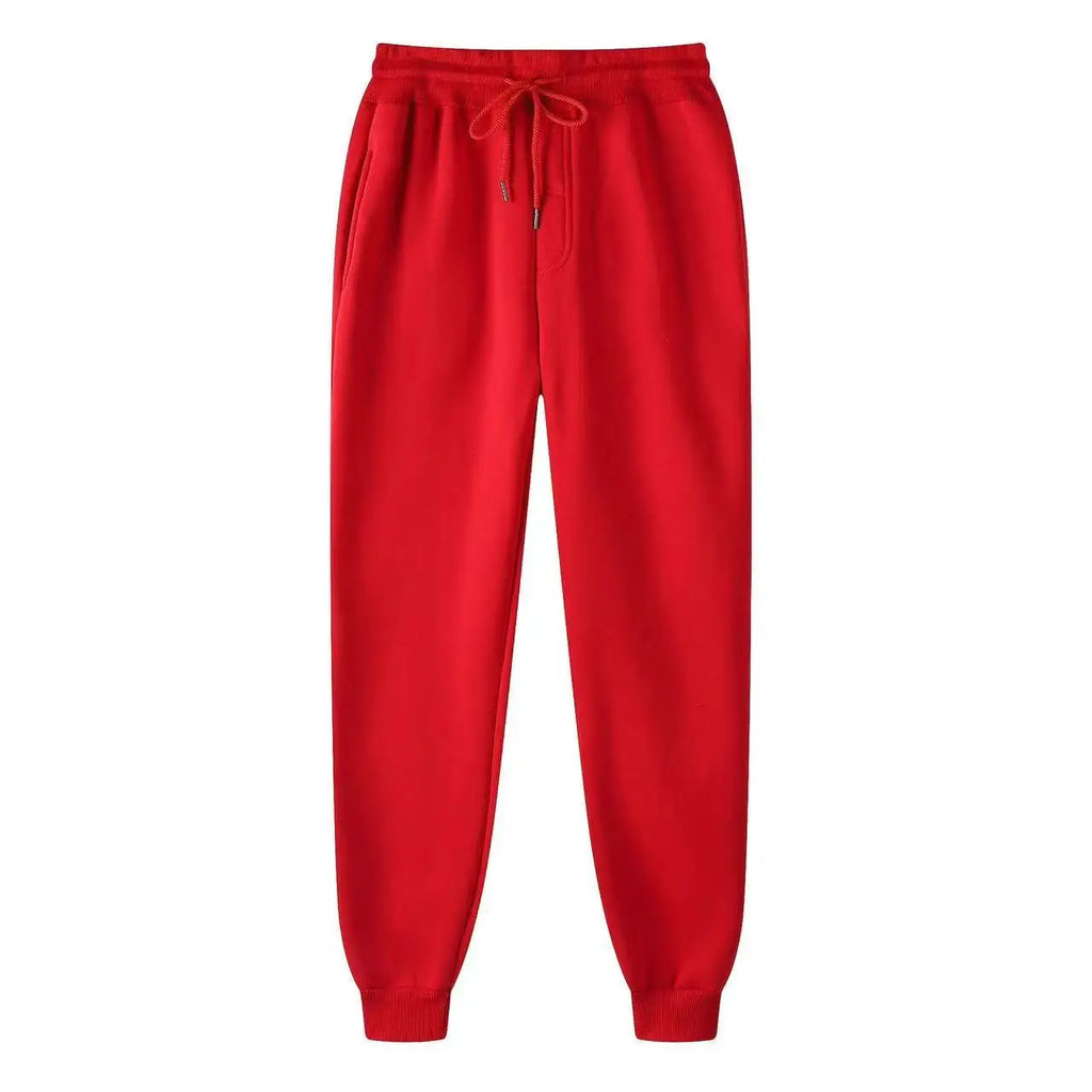 Men's Casual Sweatpants Fleece Sports Pants Unisex Fashion Solid Loose Trousers Streetwear Autumn Winter Jogging Fitness Pants