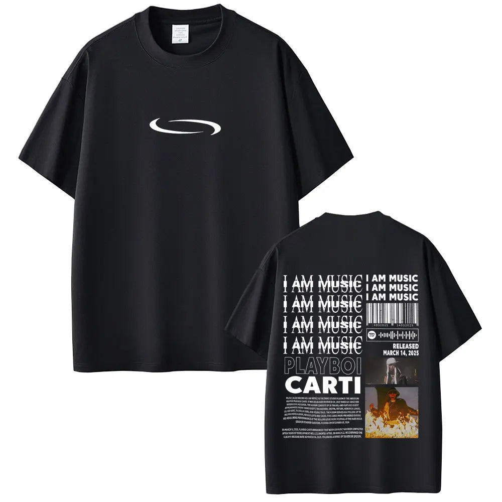Rapper Playboi Carti I Am Music New Album Cover Graphic Print Tshirt Men's Casual Vintage T-shirt Men Hip Hop Oversized T Shirts
