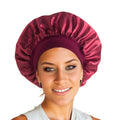 New Satin Wide Brim Nightcap Silky Bonnet Hair Wrap For Sleeping Sleep Cap With Elastic Soft Band Styling Cap Wash Face Nightcap
