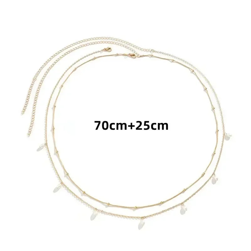 New Charm Sexy Double Layer Butterfly Chain for Women Waist Bead Belly Chain Belly Belt Summer Beach Body Jewelry Accessories