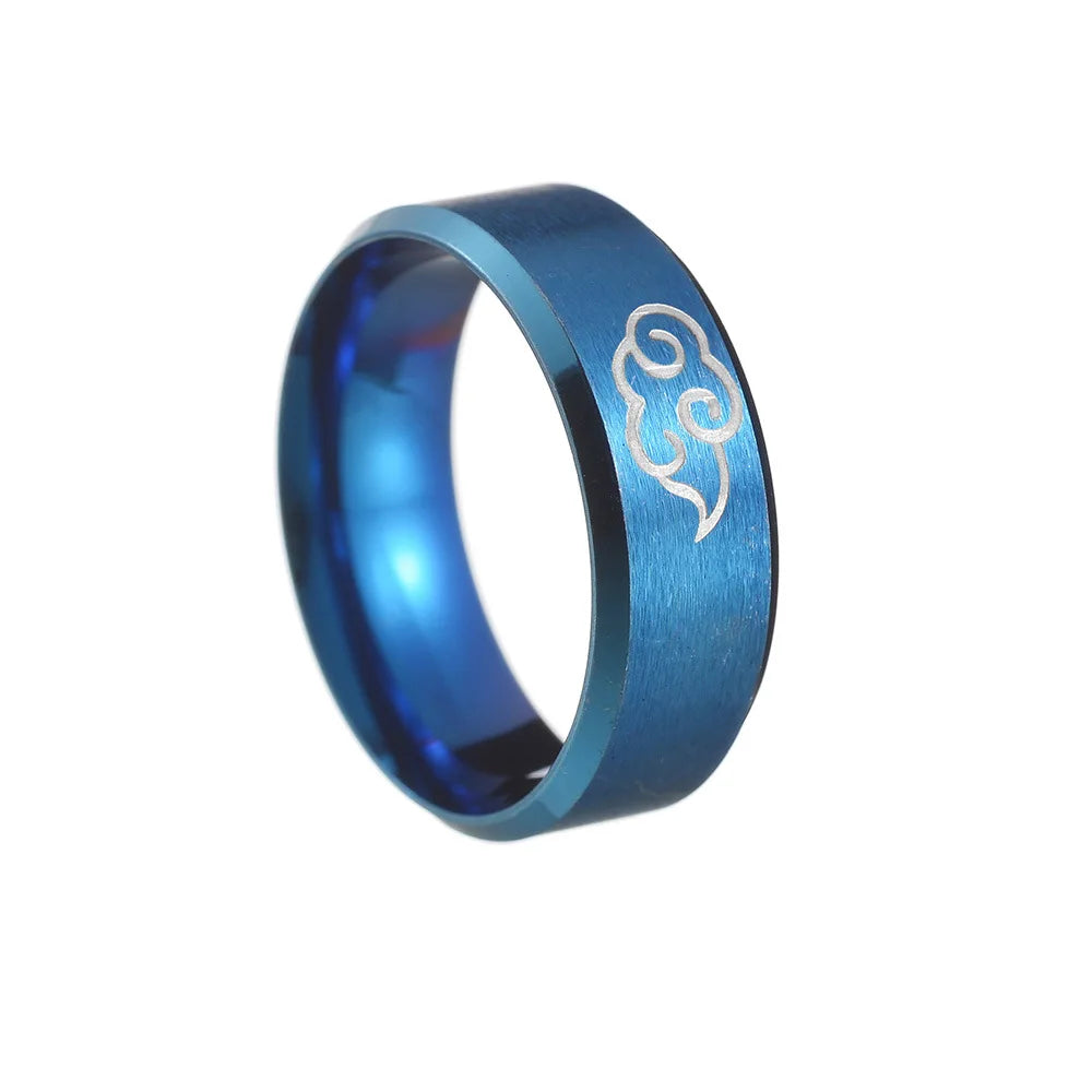 Aroutty Кольца 8mm Japanese Style Anime Cosplay Cloud Spin Rings Stainless Steel Jewelry For Women Men Anime Fans Ring Jewelry