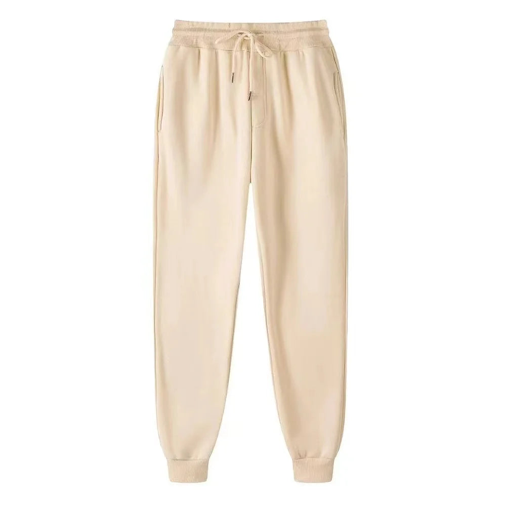 Men's Casual Sweatpants Fleece Sports Pants Unisex Fashion Solid Loose Trousers Streetwear Autumn Winter Jogging Fitness Pants