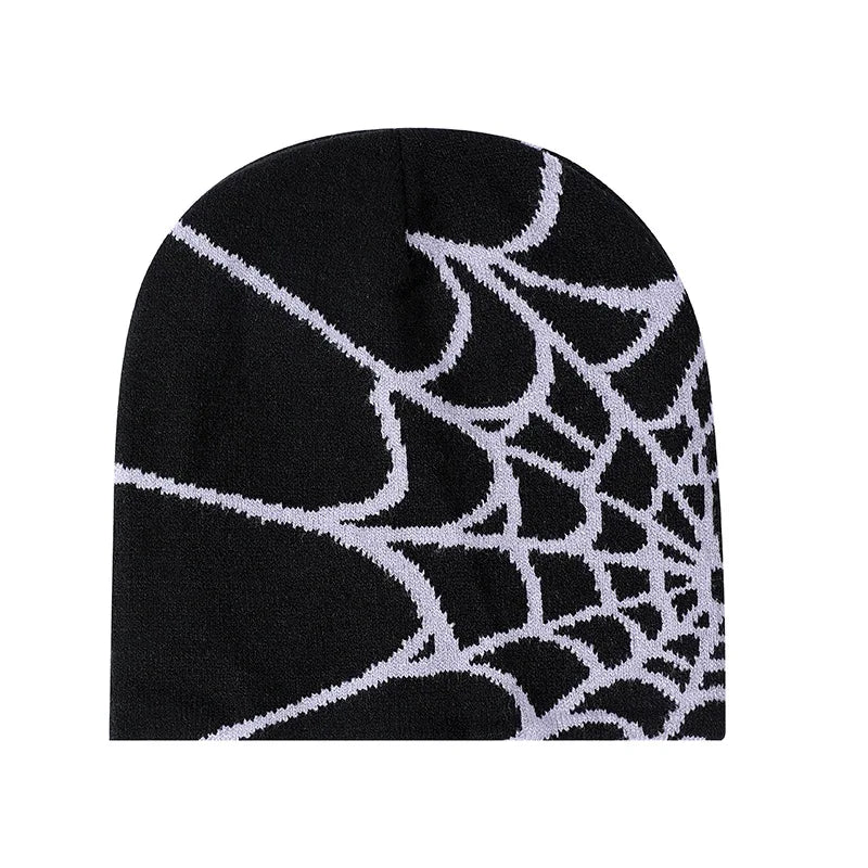 New Colorful Y2K Gothic Spider Pattern Wool Accrylic Knitted Hat Women Beanie Winter Warm Beanies Casual Skullies Outdoor Cap