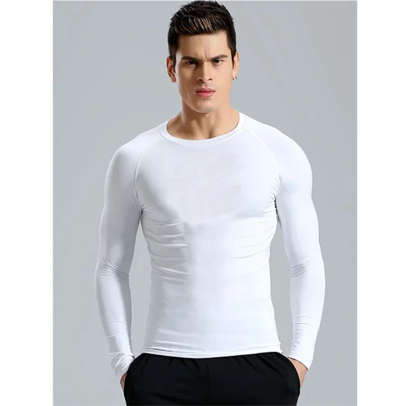 New Men Sport T-shirt Quick Dry Bodybuilding Running Shirt Long Sleeve Compression Top Gym T Shirt Men Fitness Tight Rashgard