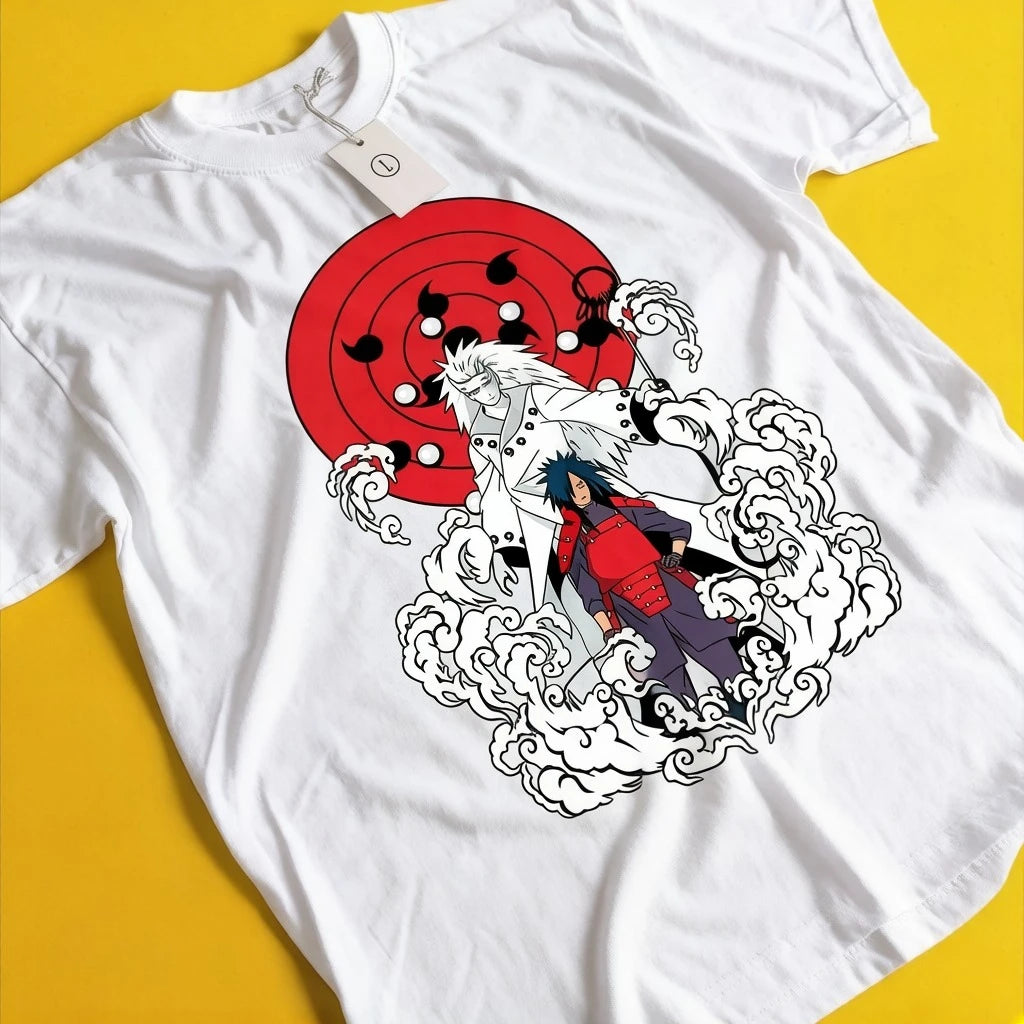 Naruto Summer New Uchiha Bloodline Anime Printed T-shirt Men's Cotton Neutral Casual Family Set Short T-shirt Top