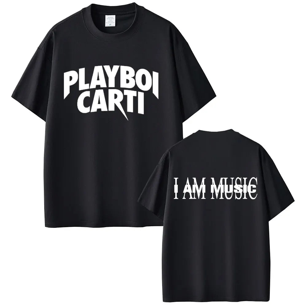Rapper Playboi Carti I Am Music New Album Cover Graphic Print Tshirt Men's Casual Vintage T-shirt Men Hip Hop Oversized T Shirts