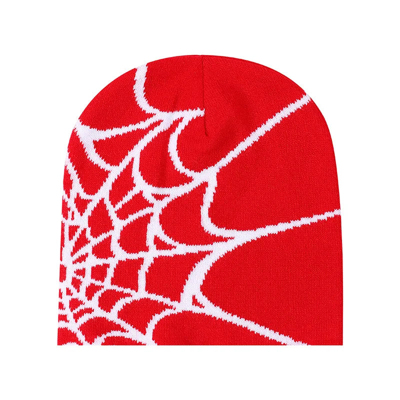 New Colorful Y2K Gothic Spider Pattern Wool Accrylic Knitted Hat Women Beanie Winter Warm Beanies Casual Skullies Outdoor Cap