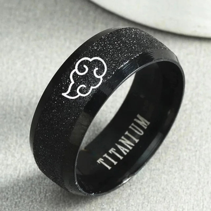 Aroutty Кольца 8mm Japanese Style Anime Cosplay Cloud Spin Rings Stainless Steel Jewelry For Women Men Anime Fans Ring Jewelry