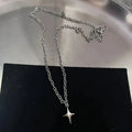Retro Gothic Irregular Geometry Vortex Heart Star Teeth Pendant Necklace for Men Women Fashion Punk Metal Chain Jewelry Gifts