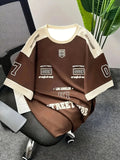 The 2025 summer new men's T-shirt 3D digital printed short-sleeved T-shirt, men's sportswear, Brooklyn racing football T-shirt,