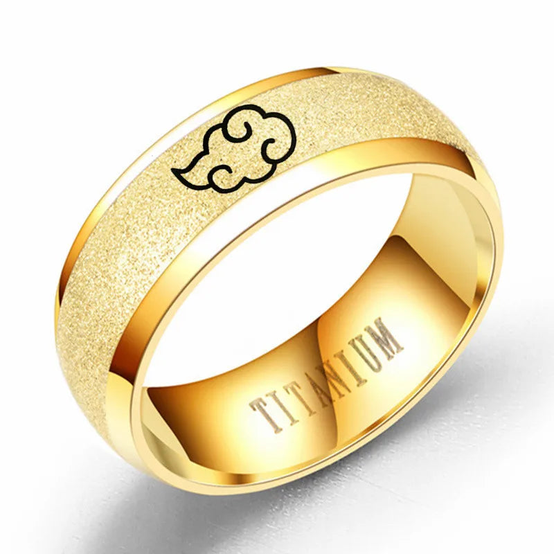 Aroutty Кольца 8mm Japanese Style Anime Cosplay Cloud Spin Rings Stainless Steel Jewelry For Women Men Anime Fans Ring Jewelry