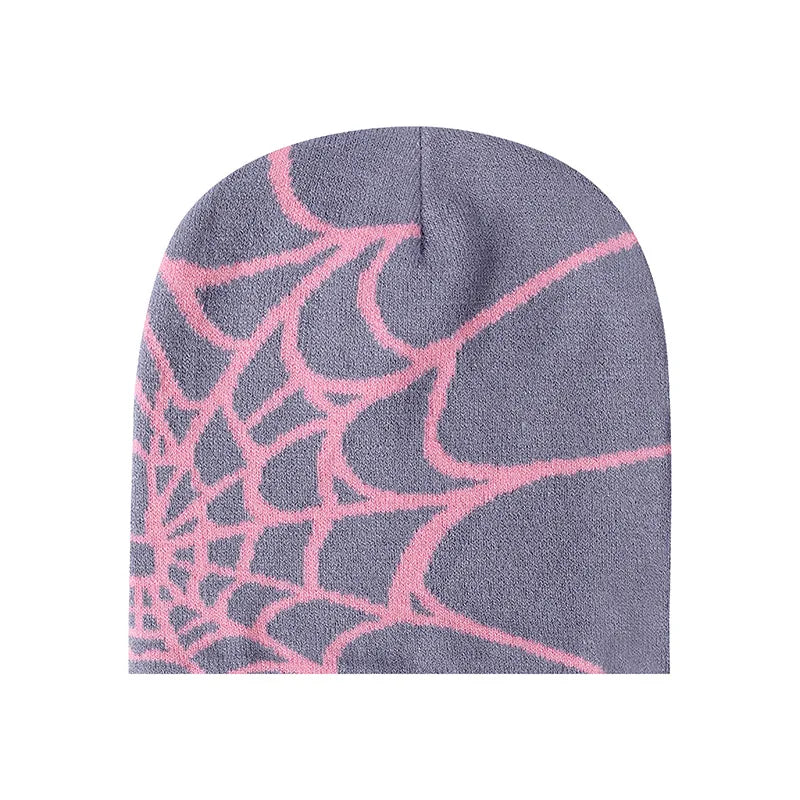 New Colorful Y2K Gothic Spider Pattern Wool Accrylic Knitted Hat Women Beanie Winter Warm Beanies Casual Skullies Outdoor Cap