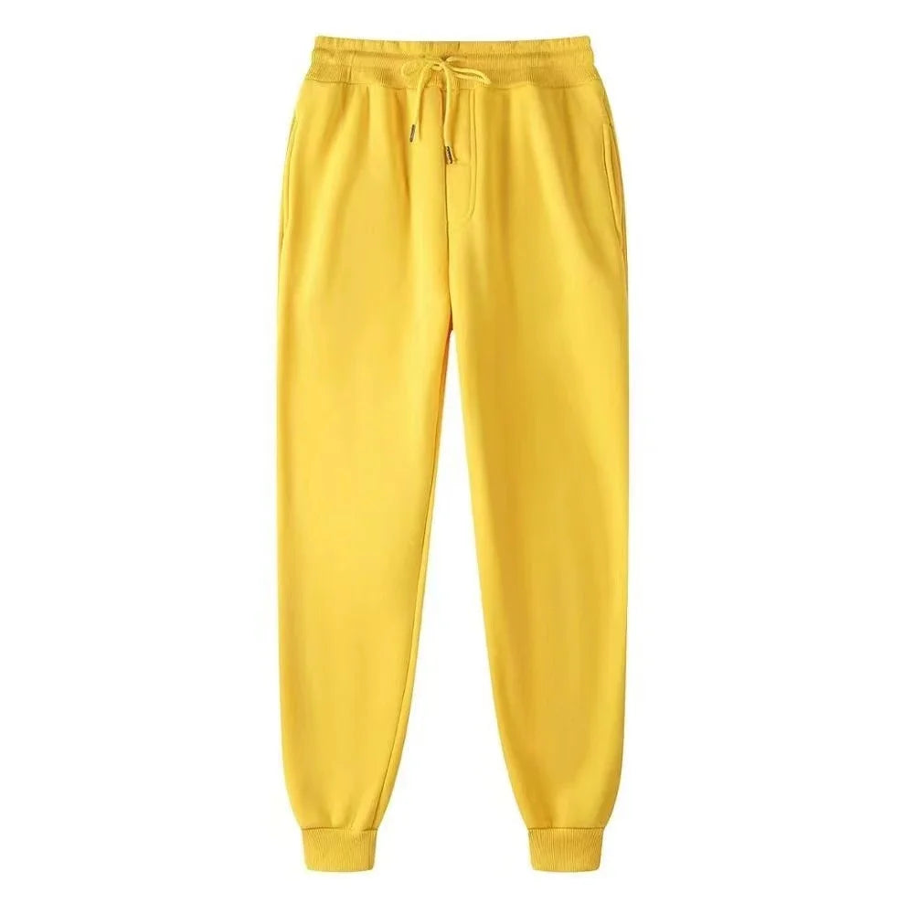 Men's Casual Sweatpants Fleece Sports Pants Unisex Fashion Solid Loose Trousers Streetwear Autumn Winter Jogging Fitness Pants