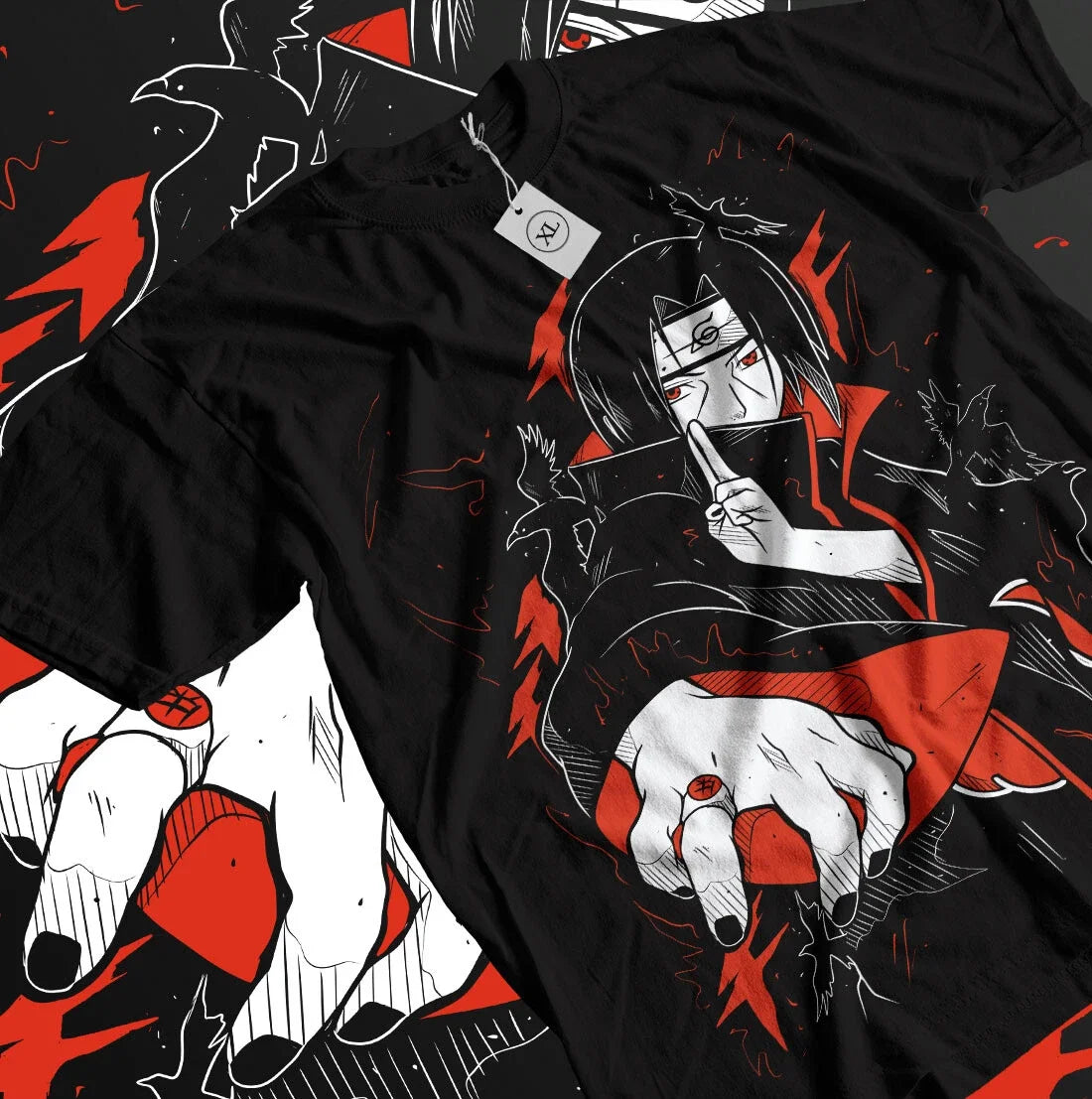 Naruto Summer New Uchiha Bloodline Anime Printed T-shirt Men's Cotton Neutral Casual Family Set Short T-shirt Top