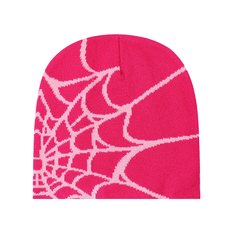 New Colorful Y2K Gothic Spider Pattern Wool Accrylic Knitted Hat Women Beanie Winter Warm Beanies Casual Skullies Outdoor Cap