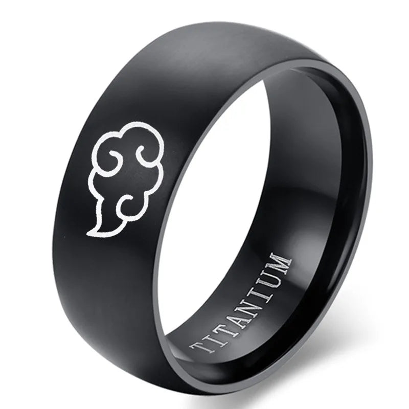 Aroutty Кольца 8mm Japanese Style Anime Cosplay Cloud Spin Rings Stainless Steel Jewelry For Women Men Anime Fans Ring Jewelry