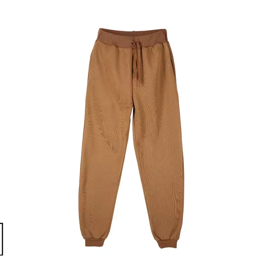 Men's Casual Sweatpants Fleece Sports Pants Unisex Fashion Solid Loose Trousers Streetwear Autumn Winter Jogging Fitness Pants