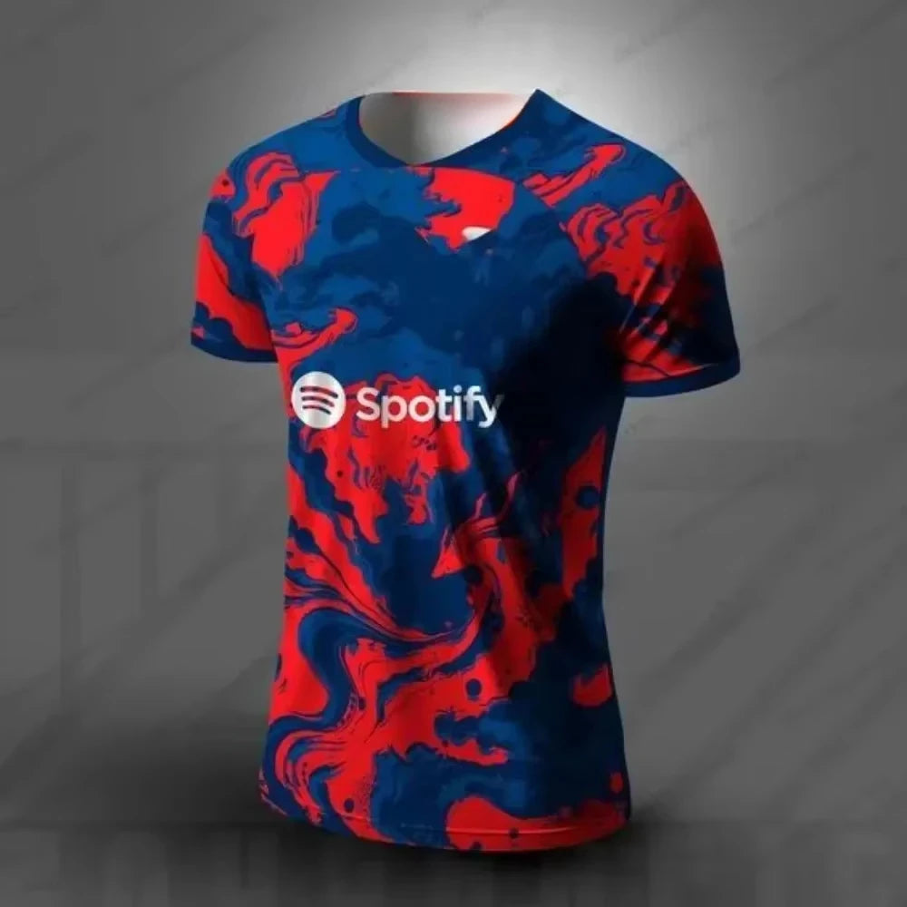 Summer Barcelona Special Edition Football Jersey Men Women's Comfortable Breathable Quick Drying Motorcycle Training T-shirts